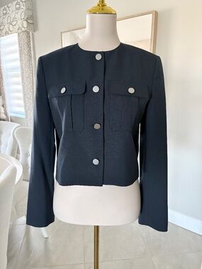 NWT Theory Nocturne Navy Oxford Wool Jacket